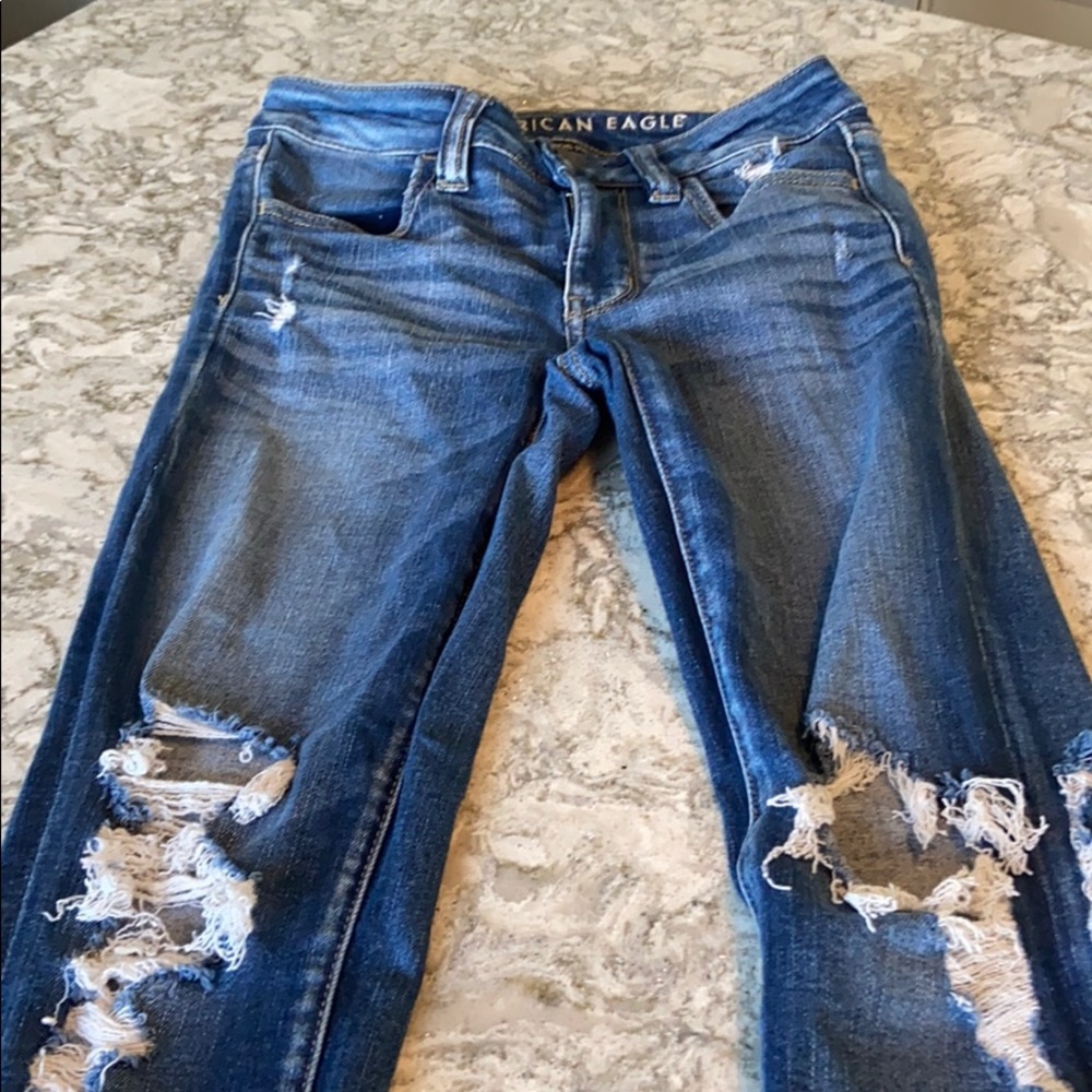 American Eagle Destroyed Jeggings Jeans